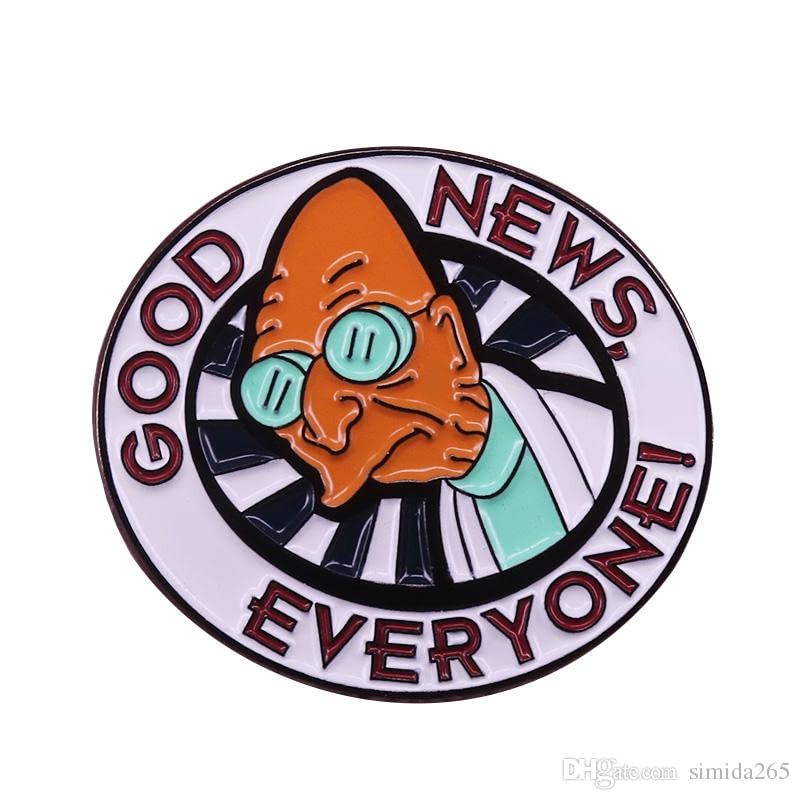 Futurama Professor Farnsworth Good News Everyone 1.25' Enamel Pin