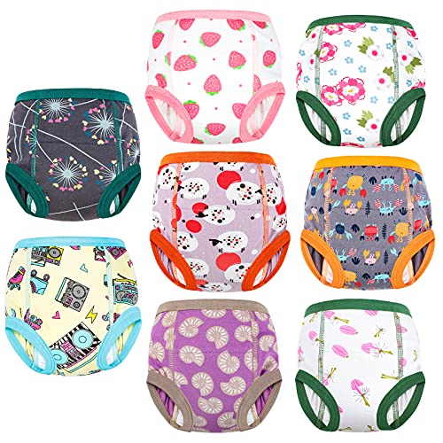 MooMoo Baby Potty Training Pants 8 Packs Absorbent Toddler Training Underwear for Boys and Girls 2T-6T