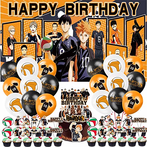Haikyuu V league Division Party Supplies Anime Volleyball Birthday Decorations Balloons Banner Cake Toppers Set Decorations Decor