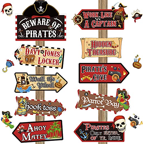 20 Pieces Pirate Party Sign Pirate Party Supplies Skull Sign Pirate Theme Party Decorations Kids Birthday Party Favors