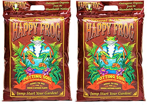 FoxFarm FX14054 Happy Frog Nutrient Rich and pH Adjusted Rapid Growth Garden Potting Soil Mix is Ready to Use, 12 Quart (2 Pack)