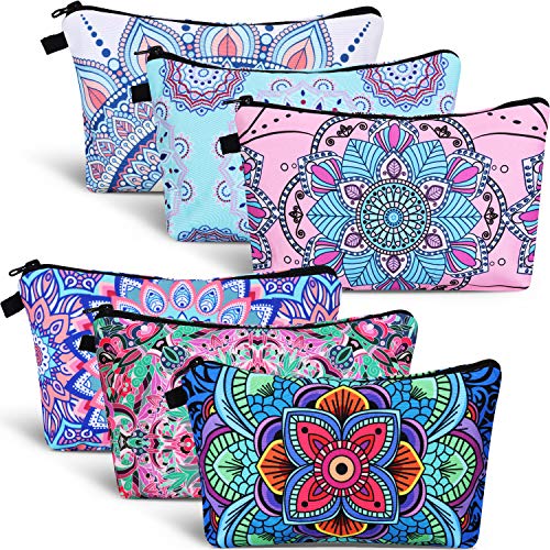 6 Pieces Makeup Bag Toiletry Pouch Waterproof Cosmetic Bag with Zipper Travel Packing Bag 8.7 x 5.3 Inch Small Cosmetic Bag Accessory Organizer for Women and Men (Classic Style)