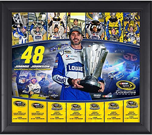 Jimmie Johnson Framed 15' x 17' 2016 Sprint Cup Champion 7-Time NASCAR Champion Collage - NASCAR Driver Plaques and Collages