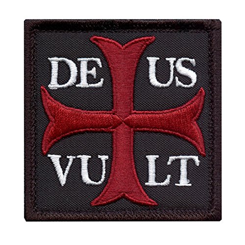 LEGEEON Deus Vult God Wills It Crusader Knight Holy Cross Templar Crusaders Tactical Morale Touch Fastener Patch