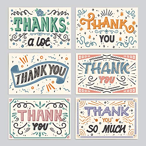 MINIMALMART Premium Thank You Cards Box Set of 48 Assorted Premium Cards – Boxed Assortment Pack with Envelopes -Thank You Note Greeting Cards