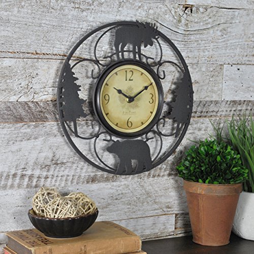 FirsTime & Co. Wildlife Wire Wall Clock, 11', Brown/Black
