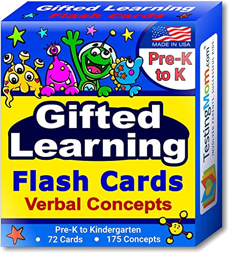 TestingMom.com Gifted Learning Flash Cards – Verbal Concepts for Pre-K – Kindergarten – Educational Toy for CogAT Test, Iowa Test, OLSAT, NYC Gifted and Talented, WPPSI