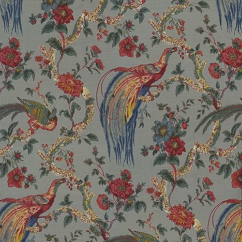 Waverly - Printed Cotton Fabric by The Yard, Floral Inspired, DIY, Craft, Project, Sewing, Upholstery and Home Décor, 54' Wide (Olana, Shadow)