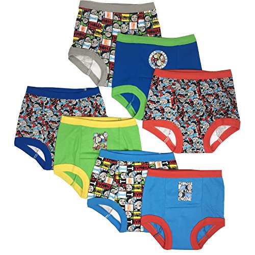 Thomas & Friends Boys Toddler Potty Training Pants with Success Tracking Chart and Stickers in Sizes 2T, 3T and 4T, 7-Pack, 4T