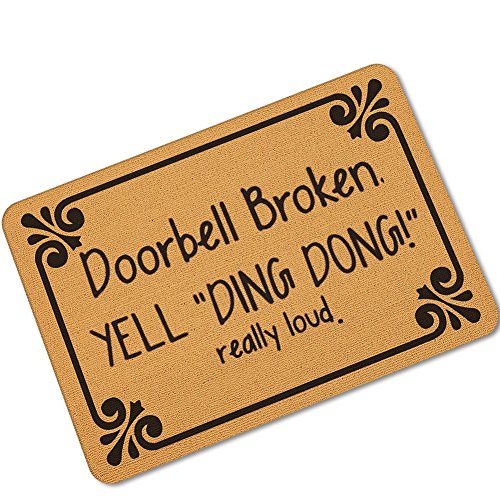 Accssoey Funny Doormat, Welcome Mats Outdoor Funny, Bedroom Entrance Door Mat Pad Kitchen Absorbent Mat Anti-Slip Door Mat Absorbent Mat Door Mat Doorbell Broken Doormat 23.6'×15.7' Inch