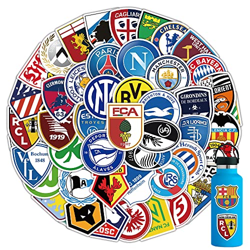 102Pcs Soccer Team Club Fans Logo Sport Stickers for Boys，2022 World Cup Football Sticker，Vinyl Waterproof Decal for Water Bottles Car Laptop Luggage Motorcycle Snowboard Phone Cute Decal Kids Teens