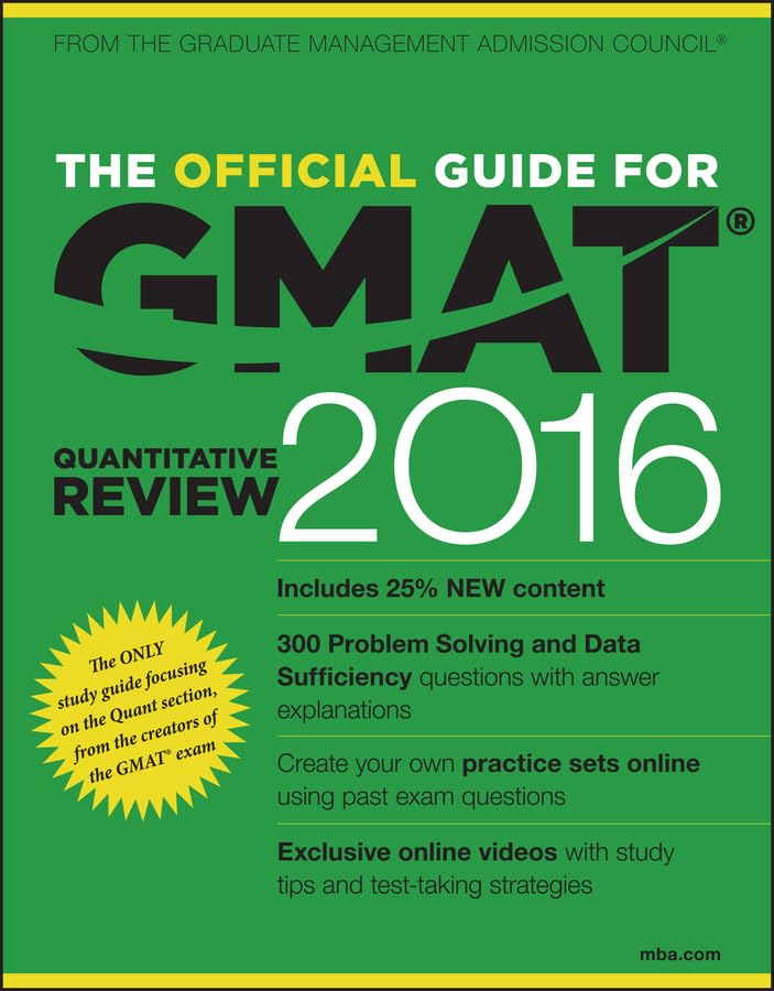 The Official Guide for GMAT Quantitative Review 2016 with Online Question Bank and Exclusive Video