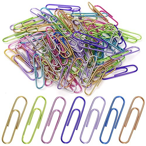 Jumbo Paper Clips,150pcs 2 Inch Large Paper Clip, Assorted Colored PaperClips for Paperwork Office School and Personal Use