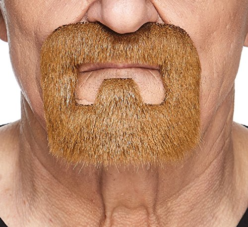 Mustaches Self Adhesive, Novelty, Inmate Fake Beard, False Facial Hair, Costume Accessory for Adults, Ginger Color