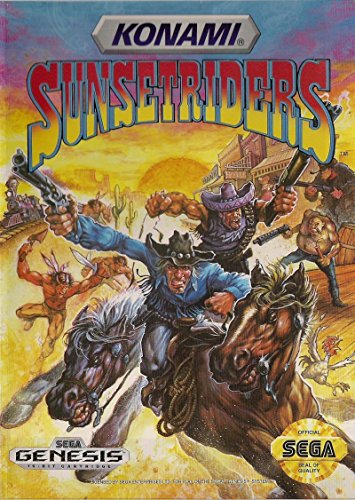 Sunset Riders (Sega Genesis / Megadrive) - Reproduction Cartridge with Clamshell Case and Manual