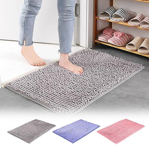 Bath Rug 24x16, Thick Soft Absorbent Chenille, Non-Slip Mats, Machine Washable Rugs for Shower Floor, Bathroom Runner Bathmat Accessories Decor Daily Deals of The Day Prime Today Only Gifts