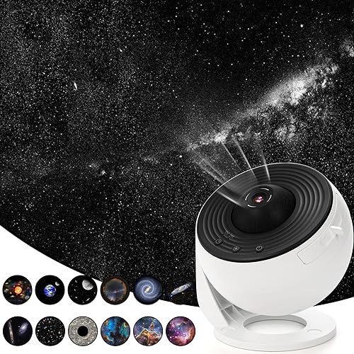 Hbaushun Planetarium Projector,Galaxy Projector Star Projector Galaxy Light with Replaceable 13 Galaxy Discs,360° Rotation Night Sky Projector for Kids Adults Ceiling Home Bedroom Living Room Decor