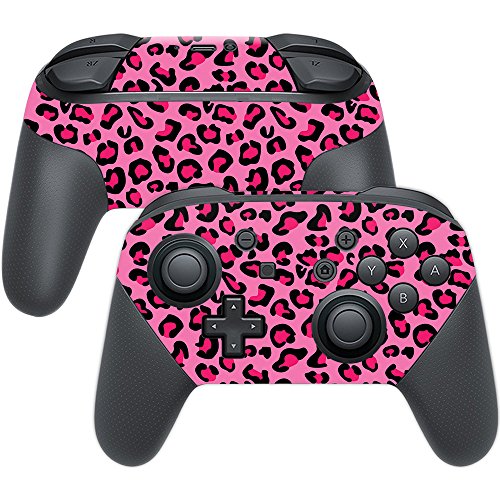 MightySkins Skin Compatible with Nintendo Switch Pro Controller - Pink Leopard | Protective, Durable, and Unique Vinyl Decal wrap Cover | Easy to Apply, Remove, and Change Styles | Made in The USA