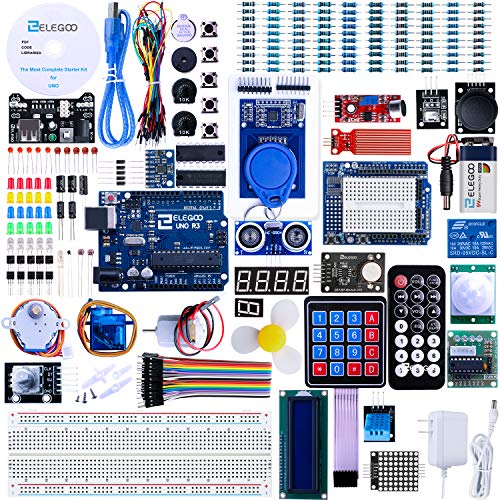 ELEGOO UNO R3 Project Most Complete Starter Kit with Tutorial Compatible with Arduino IDE (63 Items)