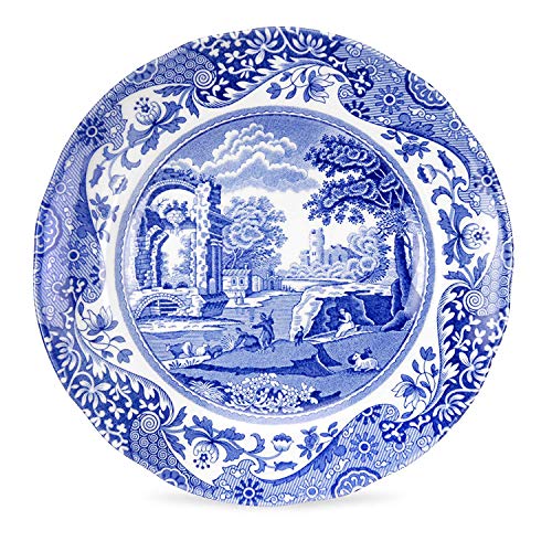 Spode Blue Italian Bread and Butter Plates | Set of 4 | Dessert and Appetizer Plate | Small, Round Blue and White Plate | Measures 6.5 Inches | Dishwasher Safe | Made in England