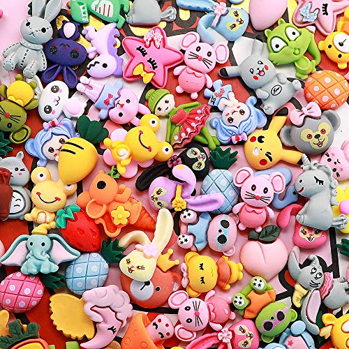 ANPHNIE Slime Charms Cute Set - Charms for Slime Assorted Fruits Candy Sweets Flatback Resin Cabochons for Craft Making, Ornament Scrapbooking DIY Crafts (120pcs)