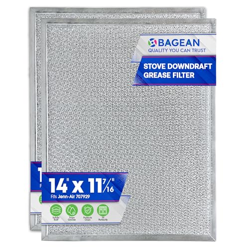 Downdraft Stovetop Filter Replacement for 707929 Jenn Air Filter Downdraft 14” x 11.4”- Grease Screen for Cooktop Fits Into Downdraft Jenair Stove Filter Vents and Protects the Oven (2-pack)