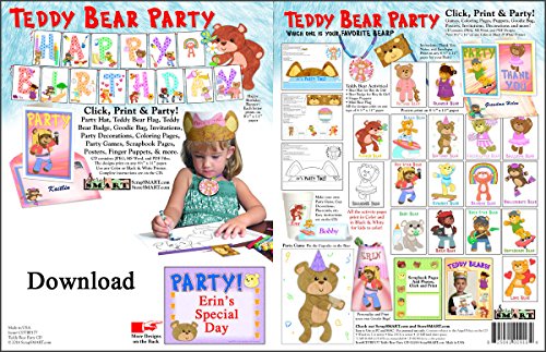 ScrapSMART - Teddy Bear Party Software Kit - Jpeg, PDF, and Microsoft Word Files for Mac [Download]