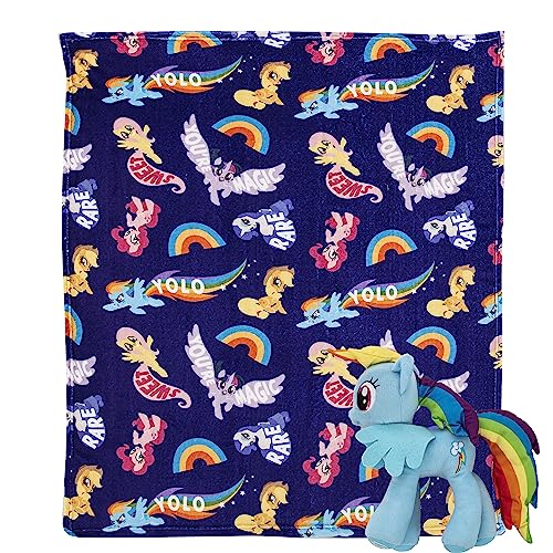 Northwest Character Hugger Pillow & Silk Touch Throw Blanket Set, 40' x 50', My Little Pony - Cute Rainbow Dash
