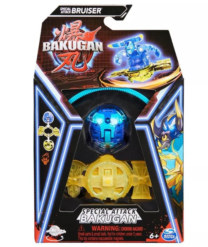 Bakugan, Special Attack Bruiser, Spinning Collectible, Customizable Action Figure and Trading Cards, Kids Toys for Boys and Girls 6 and up