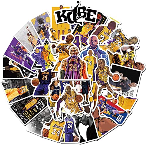 Basketball Star Stickers Kobe Sticker Small Decals |50 Pcs| for Hydro Flasks Laptop Phone Case Computer Water Bottle