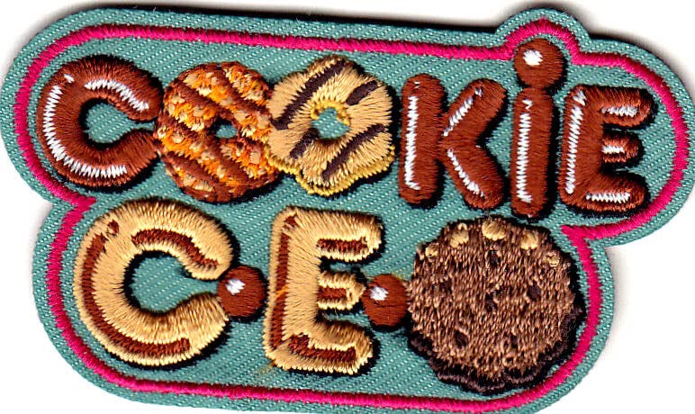 COOKIE CEO Iron On Patch Scouts Boy Girl Cub Baking Cookies