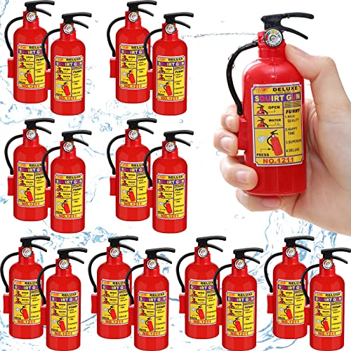 24 Packs 4 Inch Fire Extinguisher Toys Fire Extinguisher Mini Water Firemen Squirter for Party Favors