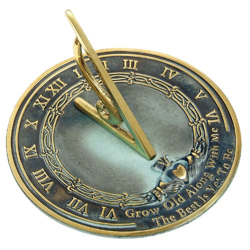 Rome RM2308 Brass Sundial 'Grow Old With Me'