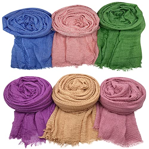 6 PCS Women Scarf Shawl for All Season Scarve, Mixed Color i