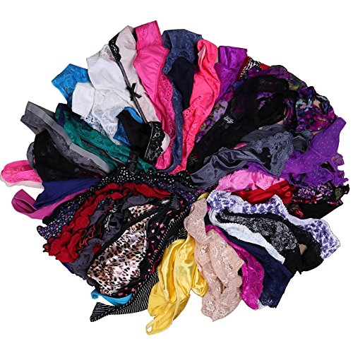 UWOCEKA Sexy Underwear, Kinds of Women T-back Thong G-string Underpants Sexy Lacy Panties, 10 Pcs, Large