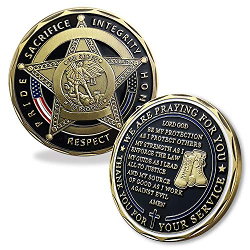 BHealthLife US Police Department Challenge Coin Saint Michael Protect Law Enforcement Policeman's Prayer