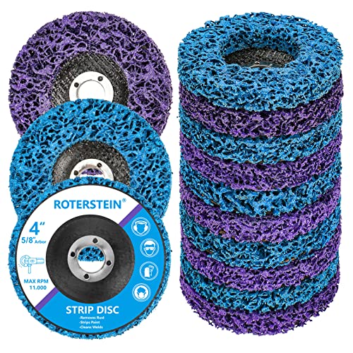 10 Pack Strip Discs Stripping Wheel 4 inch for Angle Grinder Clean and Remove Paint Coating Rust Welds Oxidation (4' x 5/8')
