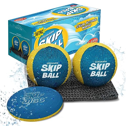 Activ Life Ultimate Skip Ball (Yellow/Cyan) Top Beach Games, Water Toys & Gifts for Kids Birthday Presents & Cool Summer Ideas for Boys Girls Men Women - Best for Family Sand & Swimming Pool Fun 2024