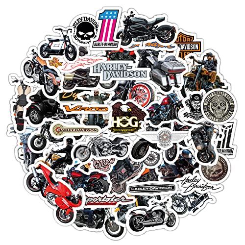 BulbaCraft 50 Pcs Motorcycle Stickers for Adults - Motorbike Stickers for Helmet - Motorbike Gifts for Men and Women - Motorcycle Accessories