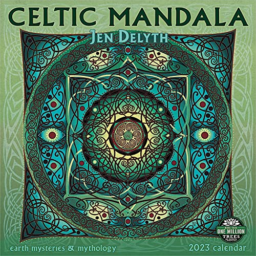 Celtic Mandala 2023 Wall Calendar: Earth Mysteries & Mythology by Jen Delyth | 12' x 24' Open | Amber Lotus Publishing