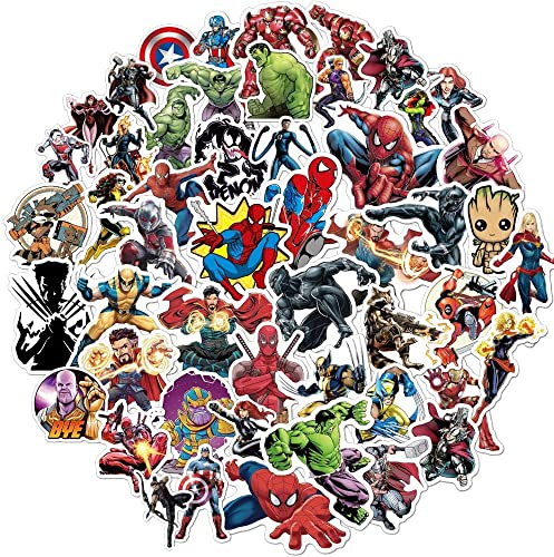 SEVONIO Superhero Avengers Stickers for Teens(104pcs) Comic Legends Stickers with Party Favors for Kids,Graffiti Waterproof Decals for Water Bottles Bikes Luggage Skateboard Package