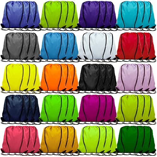 Topspeeder 60 Pieces Drawstring Backpack Bags Sports Sackpack Bulk Cinch Gym Bag For Women Men Outdoor Sports Backpack(20 Colors)