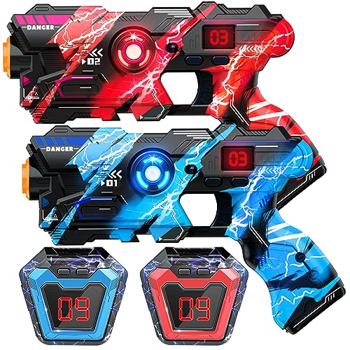 OSALON Laser Tag Guns Set of 2 with Digital LED Score Display Vest Multi-Functional Laser Tag Fun Indoor&Outdoor Toys for Kids Ages 8 9 10 11 12+ Years Old Boys Girls Teens Adults Birthday Gift