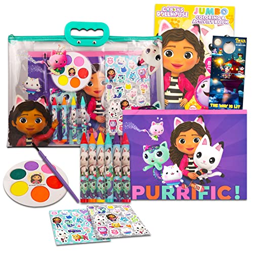 DREAMWORKS GABBY'S DOLLHOUSE Gabby's Dollhouse Ultimate Coloring and Activity Kit - Bundle Coloring Book, Stickers, Paint, Activities, and More Art Set for Kids, Girls