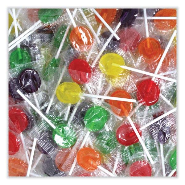 Lollipops Assorted Fruit Flavor Suckers– 3lbs Fruity Flavors – Hard Candy – Individually Wrapped - Bulk Candy Pack (3 Pound)