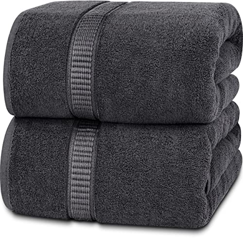 Utopia Towels - Luxurious Jumbo Bath Sheet 2 Piece - 600 GSM 100% Ring Spun Cotton Highly Absorbent and Quick Dry Extra Large Bath Towel - Super Soft Hotel Quality Towel (35 x 70 Inches, Grey)