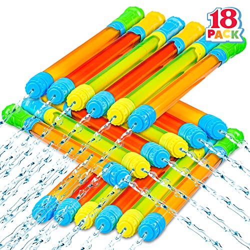 JOYIN 18 Pack 16.5'' Super Water Soaker Blaster Squirt Guns, Bulk Summer Outdoor Swimming Pool, Backyard, Beach Water Game Fighting Play Toys