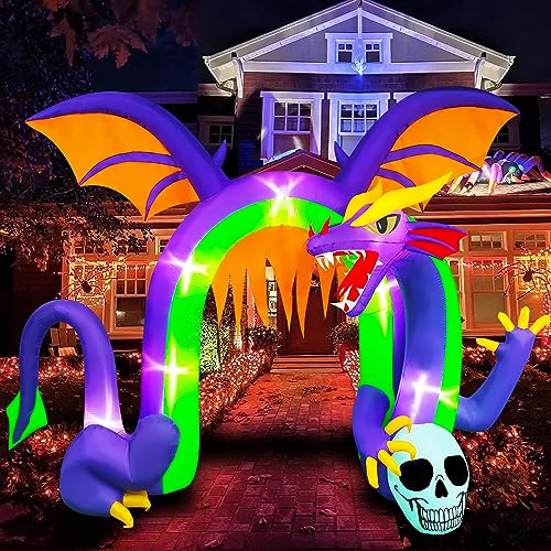 SEASONBLOW 9 Ft Halloween Inflatable Dragon Archway Decoration Blow up Decor for Lawn Patio Indoor Outdoor Home Yard Party