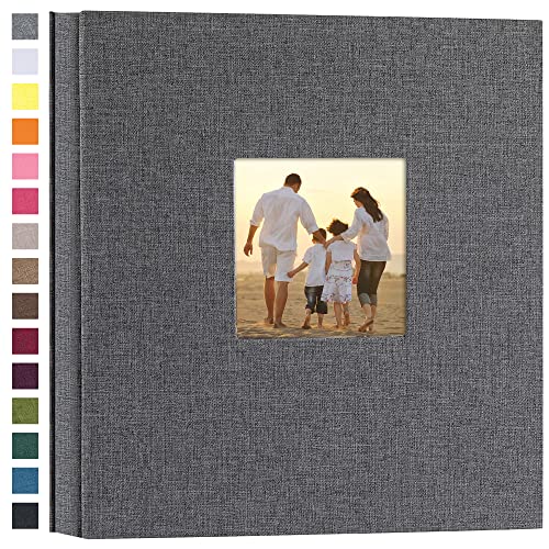 potricher Linen Hardcover Photo Album 4x6 600 Photos Large Capacity for Family Wedding Anniversary Baby Vacation (Gray, 600 Pockets)