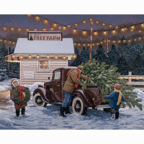 Bits and Pieces - 500 Piece Jigsaw Puzzle for Adults - Tree Farm - 500 pc Christmas, Holiday Jigsaw by Artist John Sloane